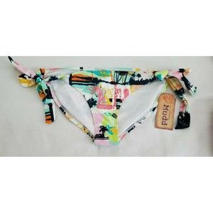 Swimwear Mudd Womens Side Sash Tie Bikini Bottom White Size Medium NWT Juniors
